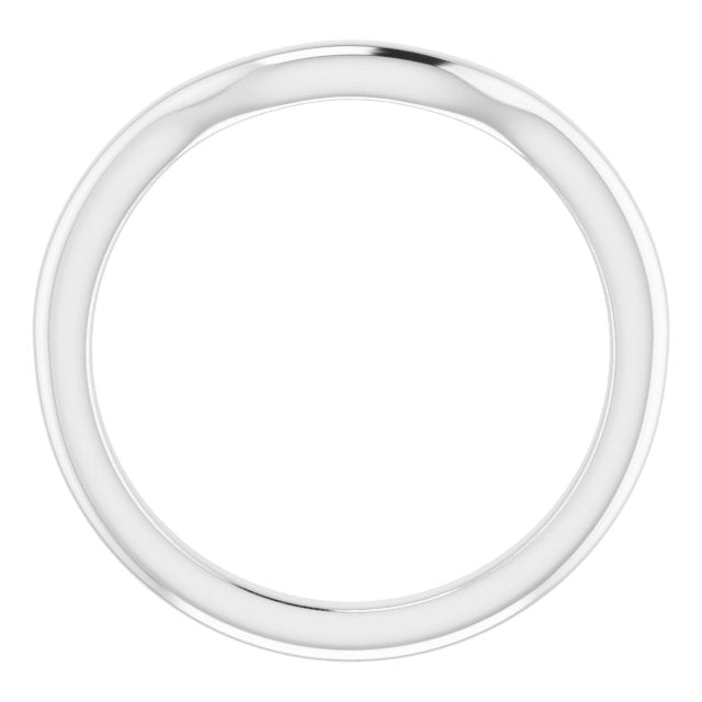 14k White Band For 10 Mm Cushion Ring
