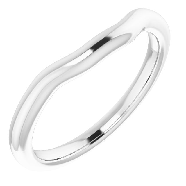 14k White Band For 10 Mm Cushion Ring