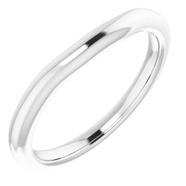 14k White Band For 10x8 Mm Oval Ring