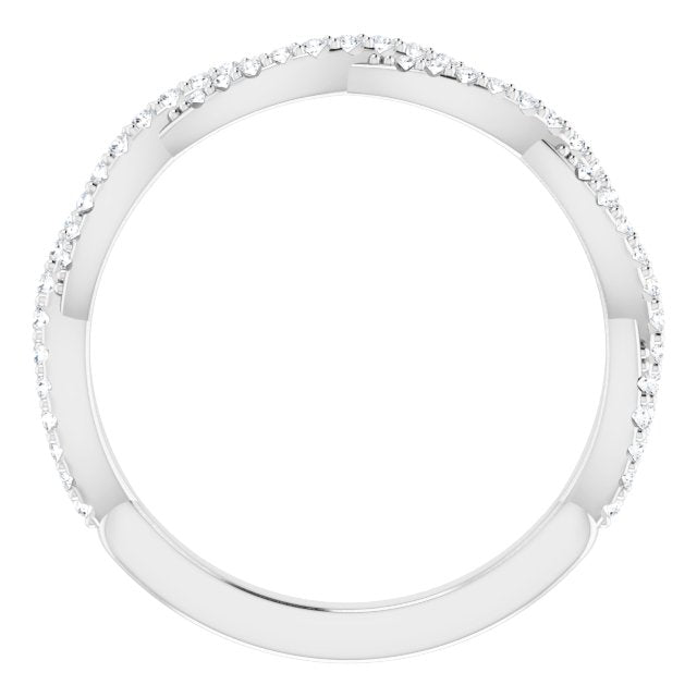 14k White 1/5 Ctw Natural Diamond Band For 8x6 Mm Oval Ring