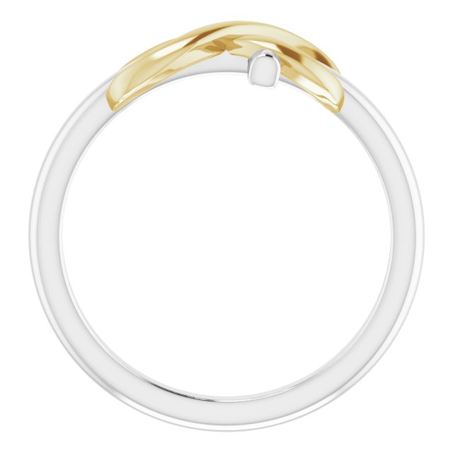 14k White/yellow Infinity-inspired Cross Ring