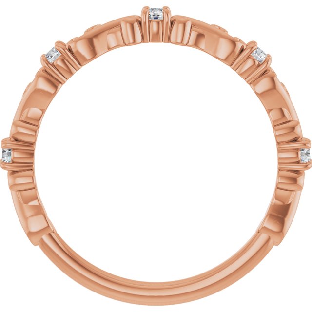 14k Rose 1/6 Ctw Natural Diamond Sculptural Anniversary Band