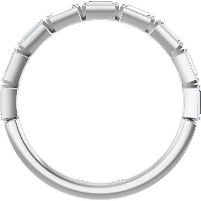 14k White 1/4 Ctw Lab-grown Diamond Anniversary Band