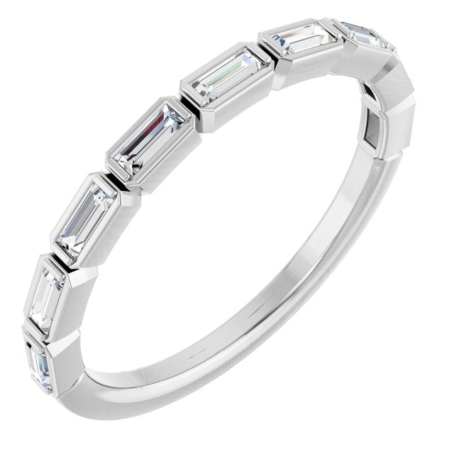14k White 1/4 Ctw Lab-grown Diamond Anniversary Band