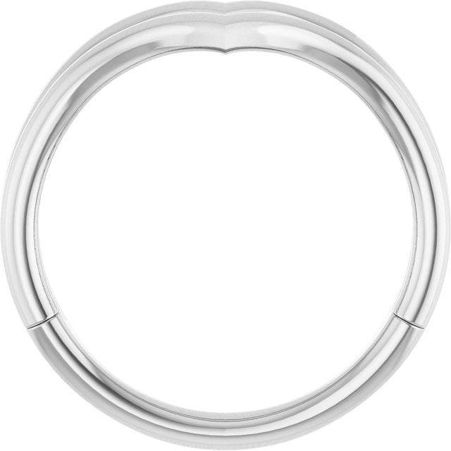 14k White Double V Ring