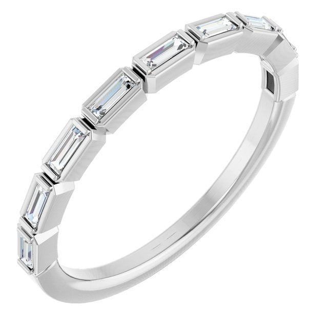 14k White 1/5 Ctw Natural Diamond Anniversary Band