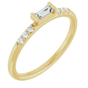 14k Yellow 1/5 Ctw Natural Diamond Stackable Ring