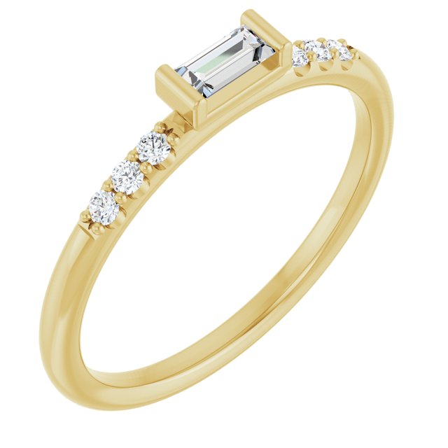 14k Yellow 1/5 Ctw Natural Diamond Stackable Ring