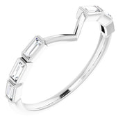 14k White 1/5 Ctw Natural Diamond Matching Band