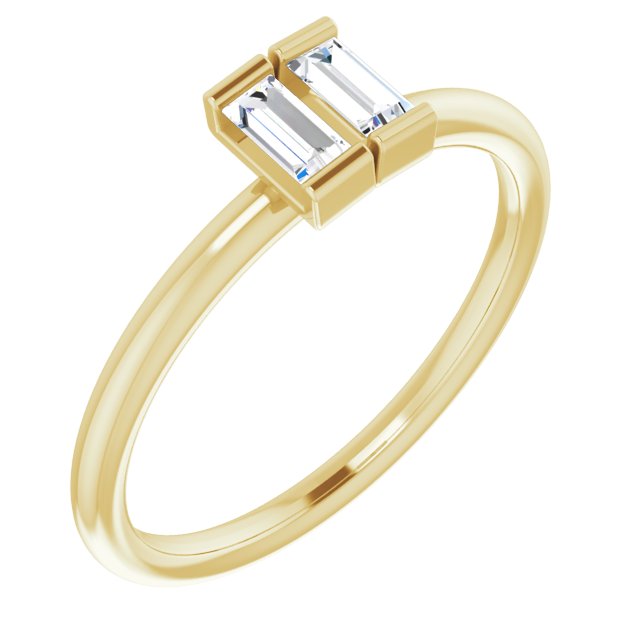 14k Yellow 1/4 Ctw Natural Diamond Two-stone Ring