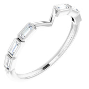 14k White 1/4 Ctw Natural Diamond Matching Band