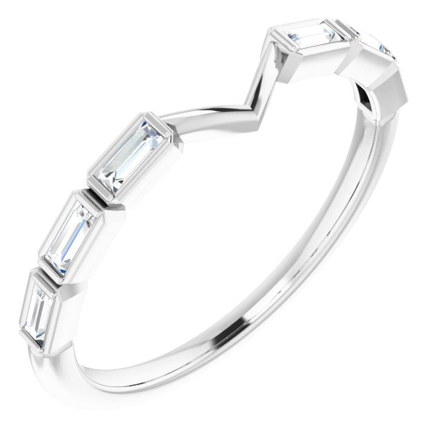 14k White 1/4 Ctw Natural Diamond Matching Band