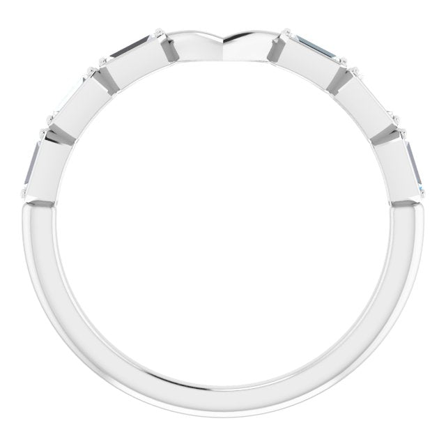 14k White 1/4 Ctw Natural Diamond Matching Band