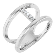 14k White .04 Ctw Natural Diamond Negative Space Ring