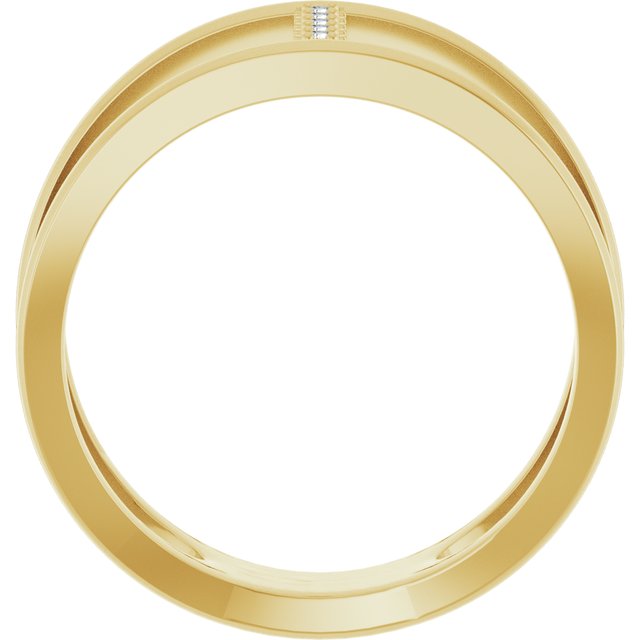 14k Yellow .04 Ctw Natural Diamond Negative Space Ring