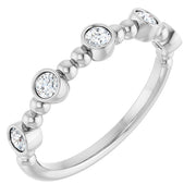 14k White 1/3 Ctw Natural Diamond Stackable Ring