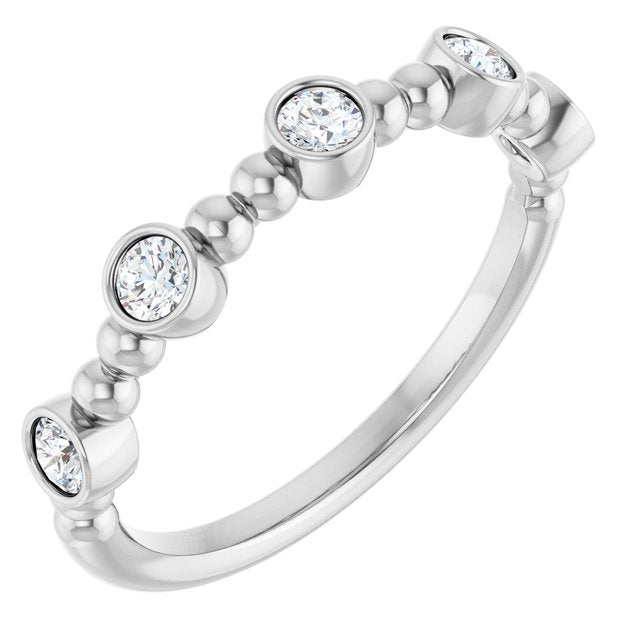 14k White 1/3 Ctw Natural Diamond Stackable Ring