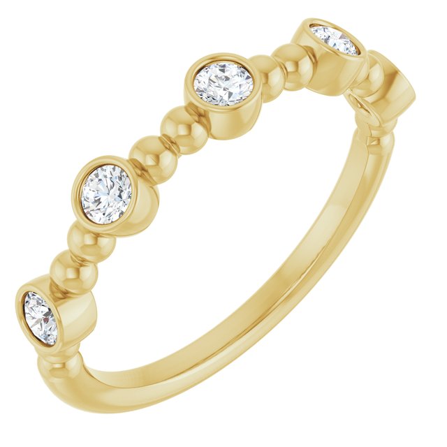 14k Yellow 1/3 Ctw Natural Diamond Stackable Ring