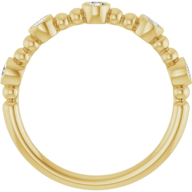 14k Yellow 1/3 Ctw Natural Diamond Stackable Ring