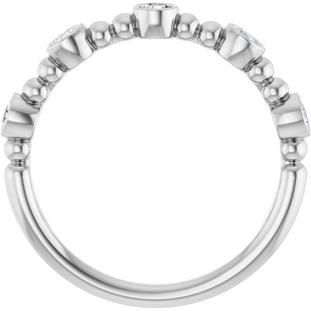 14k White 1/3 Ctw Natural Diamond Stackable Ring