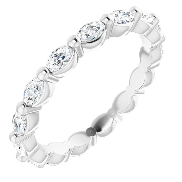 14k White 3/4 Ctw Natural Diamond Eternity Band Size 5