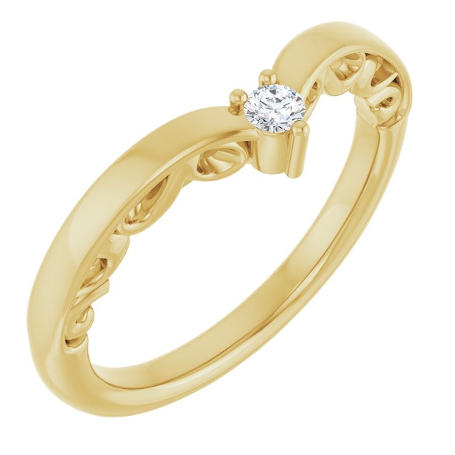 14k Yellow .06 Ctw Natural Diamond Contour Band