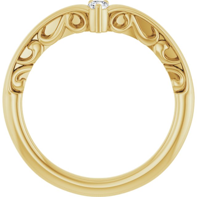 14k Yellow .06 Ctw Natural Diamond Contour Band