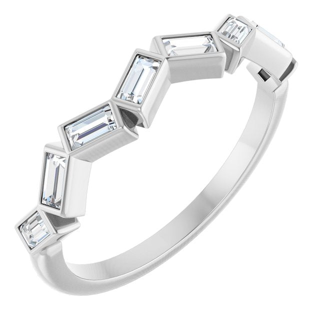 14k White 1/3 Ctw Natural Diamond Anniversary Band