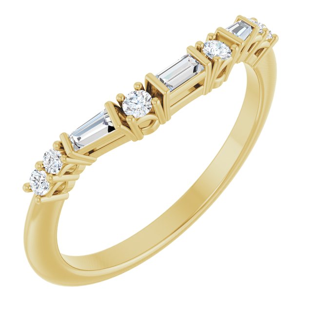 14k Yellow 1/5 Ctw Natural Diamond Contour Band