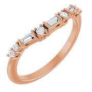 14k Rose 1/5 Ctw Natural Diamond Contour Band