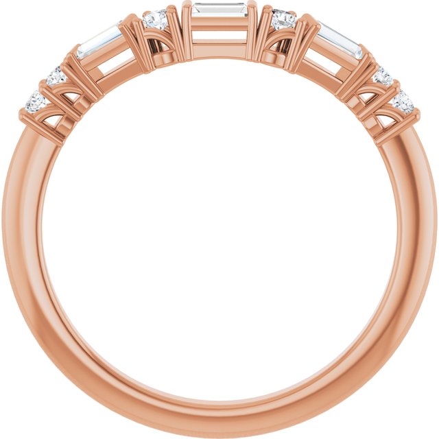 14k Rose 1/5 Ctw Natural Diamond Contour Band