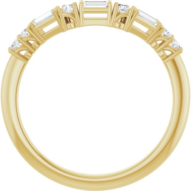14k Yellow 1/5 Ctw Natural Diamond Contour Band