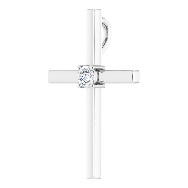 14k White .15 Ct Natural Diamond Pendant