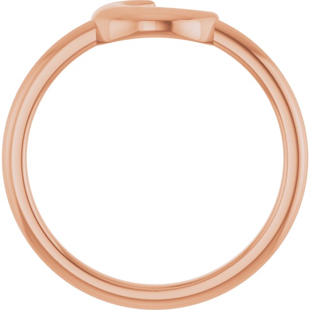 14k Rose Crescent Moon Ring