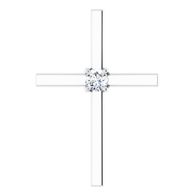 14k White .15 Ct Natural Diamond Pendant