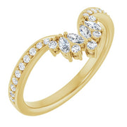 14k Yellow 1/4 Ctw Natural Diamond Accented Contour Band