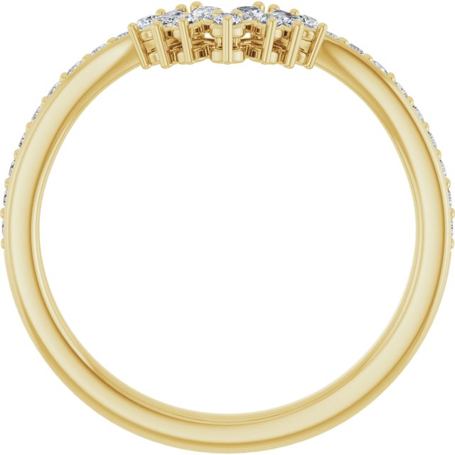 14k Yellow 1/4 Ctw Natural Diamond Accented Contour Band