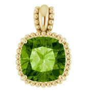 14k Yellow Natural Peridot Pendant