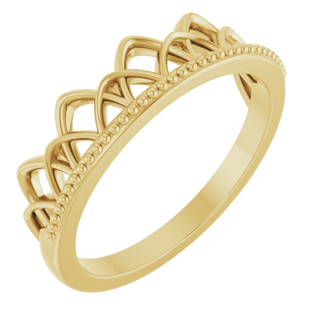 14k Yellow Stackable Crown Ring