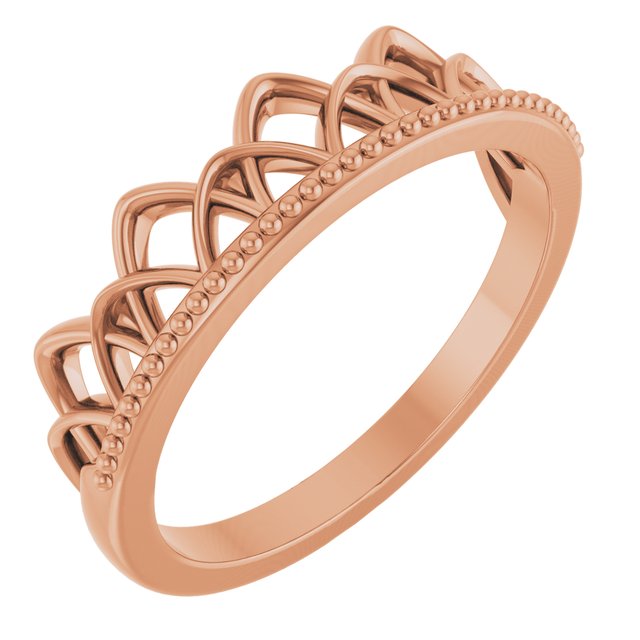 14k Rose Stackable Crown Ring