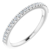 14k White 1/5 Ctw Natural Diamond Band For 1.3 Mm Round Ring