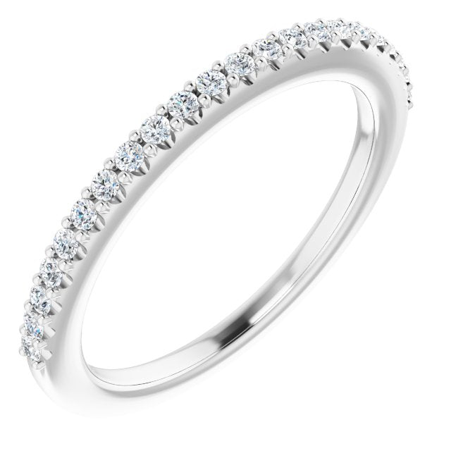14k White 1/5 Ctw Natural Diamond Band For 1.3 Mm Round Ring