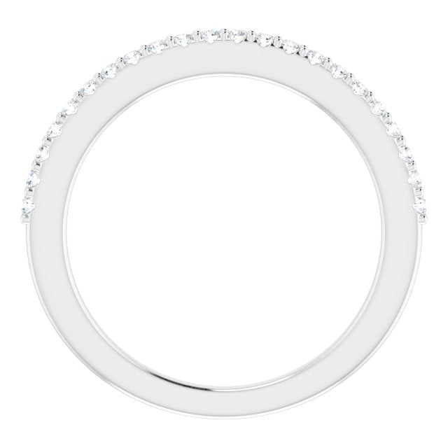 14k White 1/5 Ctw Natural Diamond Band For 1.3 Mm Round Ring