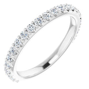 14k White 1/2 Ctw Natural Diamond Band For 8x6 Mm Oval Ring