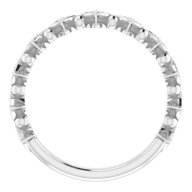 14k White 1/10 Ctw Natural Diamond Stackable Ring