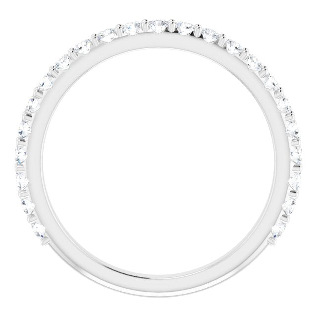 14k White 1/2 Ctw Natural Diamond Band For 8x6 Mm Oval Ring