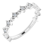 14k White 1/10 Ctw Natural Diamond Stackable Ring