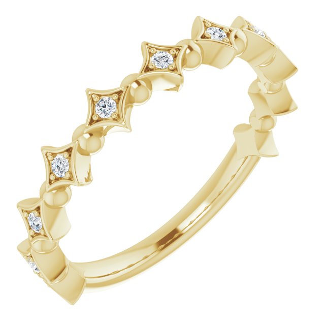 14k Yellow 1/10 Ctw Natural Diamond Stackable Ring