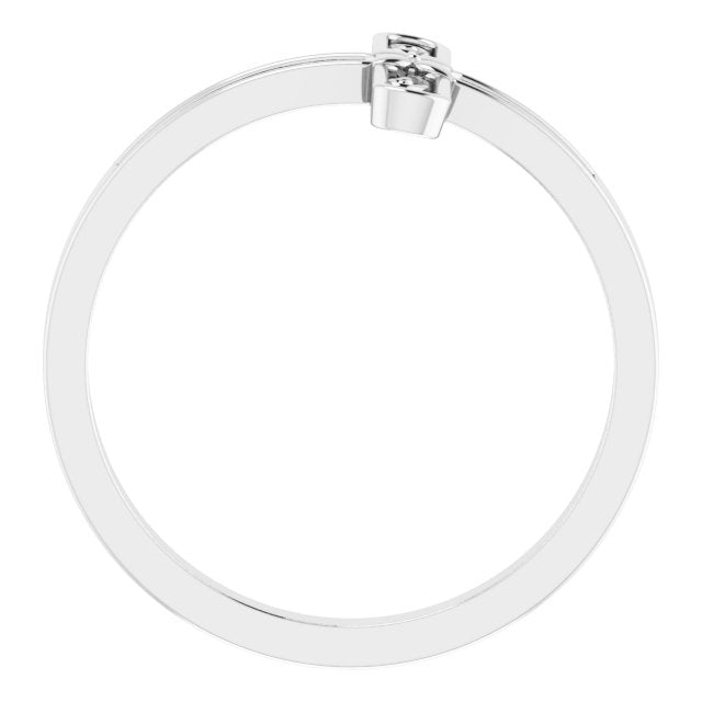Sterling Silver Sideways Cross Ring
