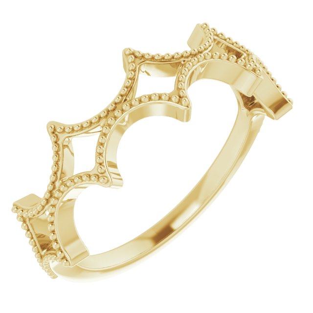 14k Yellow Stackable Geometric Ring